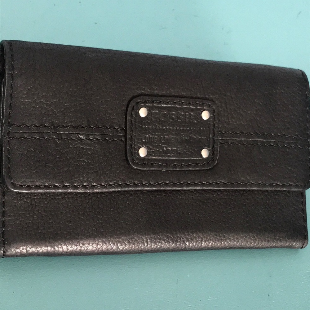Fossil black leather wallet